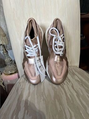 adidas Women Rose Gold Metallic Athletic Sneakers